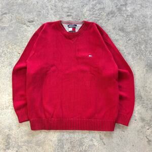 90s Tommy Hilfiger Red Sweater